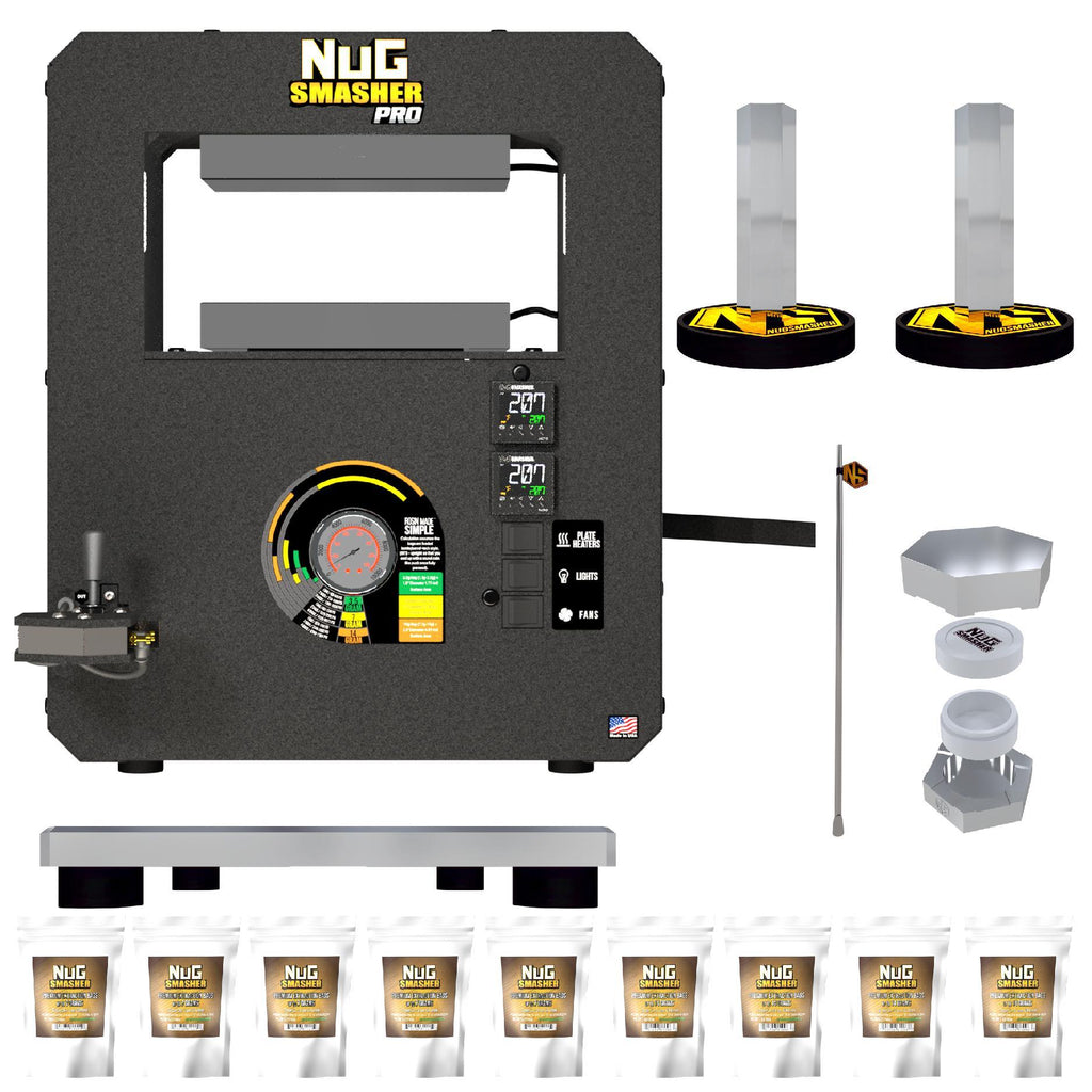 Buy NugSmasher Pro 20 Ton Rosin Heat Press Starter Bundle - In Stock - Low Price Guarantee - Blooming Flora