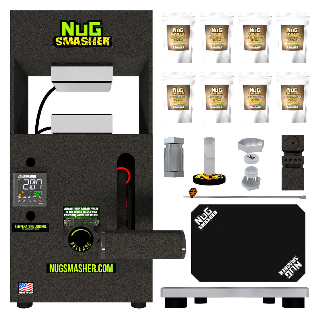 Buy NugSmasher Original 12 Ton Rosin Heat Press All-in-One Starter Bundle - In Stock - Low Price Guarantee - Blooming Flora