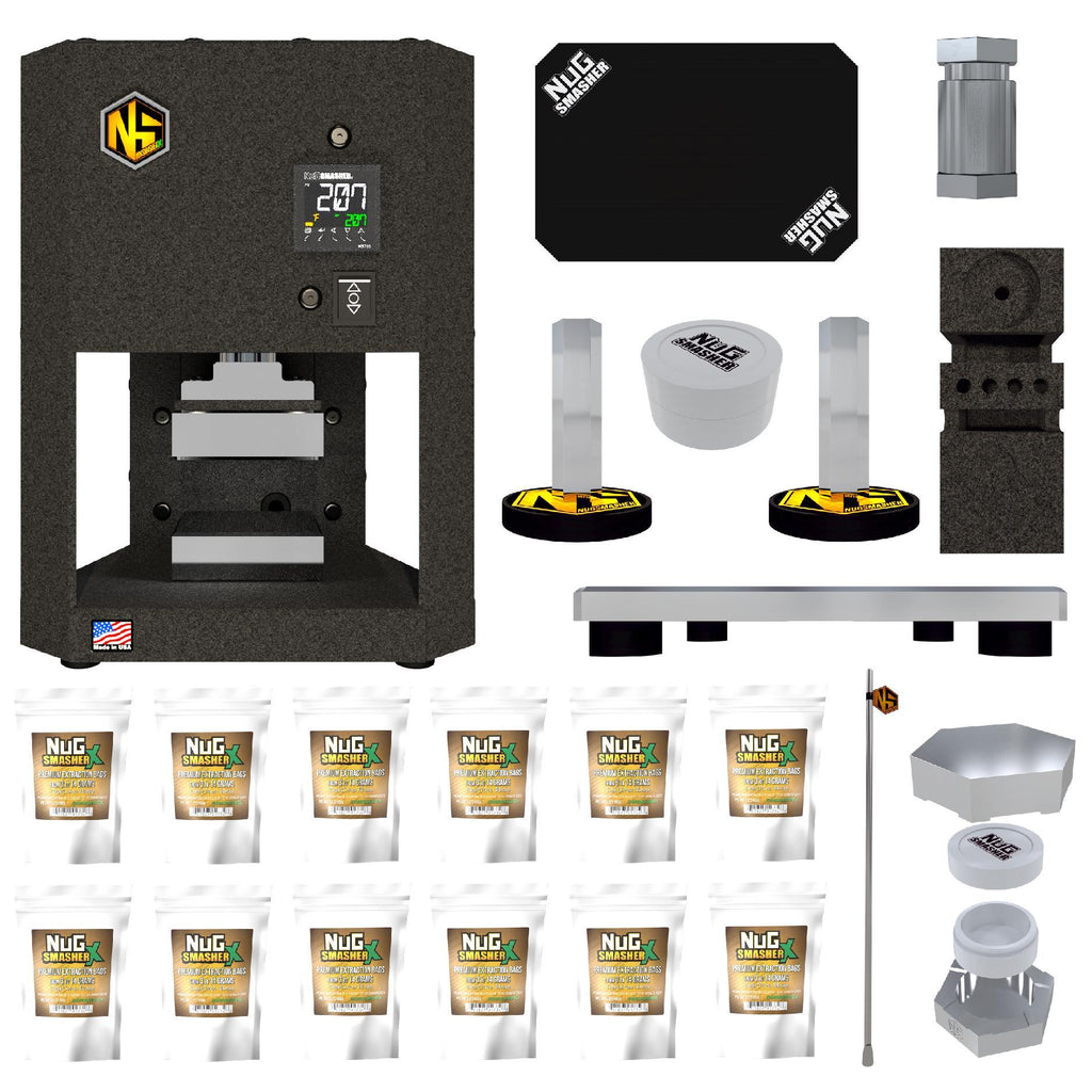 Buy NugSmasher X Automatic 900MPSI Electric Rosin Heat Press All-in-One Starter Bundle - In Stock - Low Price Guarantee - Blooming Flora