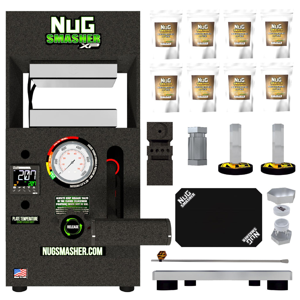 Buy NugSmasher XP 12 Ton Rosin Heat Press All-in-One Starter Bundle - In Stock - Low Price Guarantee - Blooming Flora