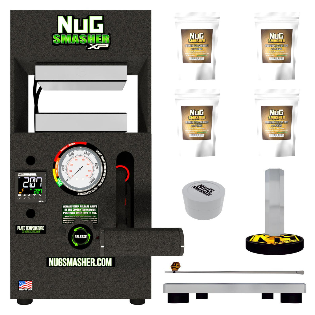 Buy NugSmasher XP 12 Ton Rosin Heat Press Starter Bundle - In Stock - Low Price Guarantee - Blooming Flora