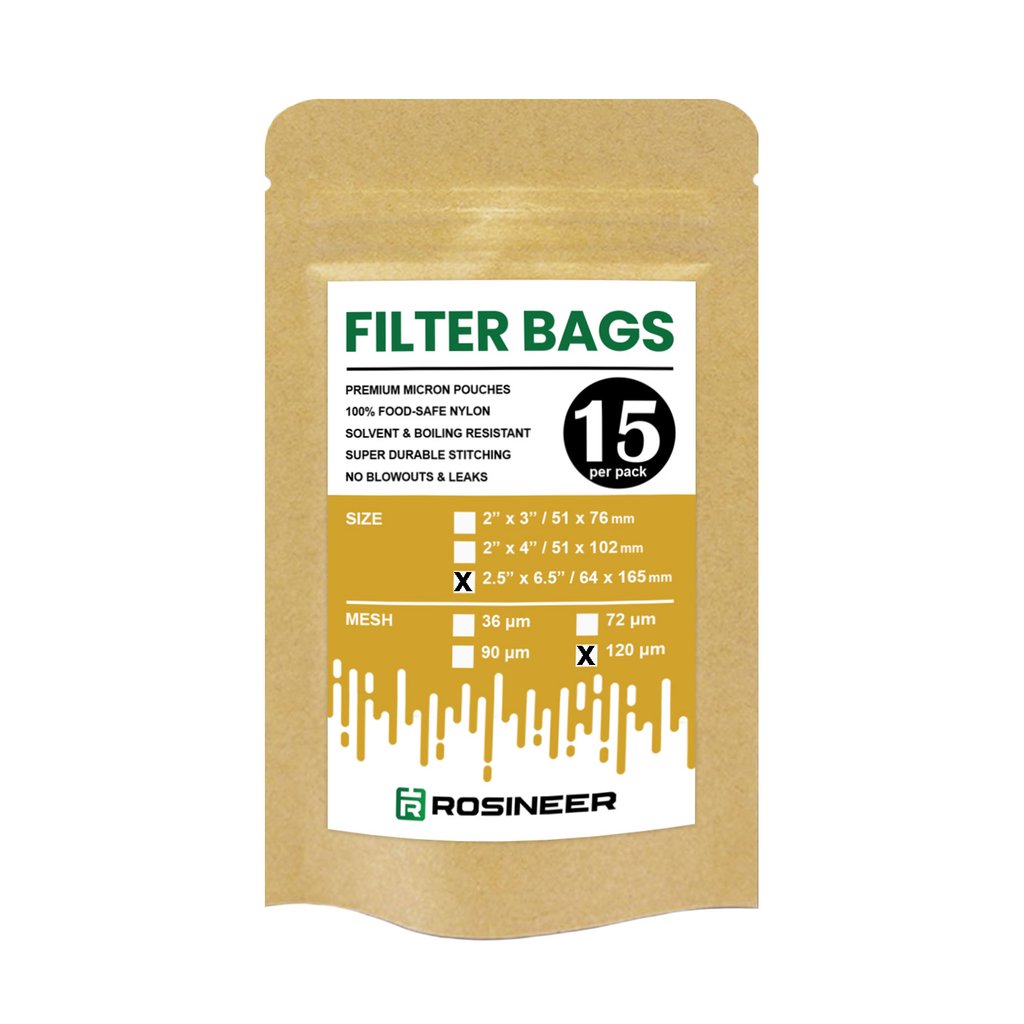 Buy Rosineer 2.5" X 6.5" Rosin Filter Bags - All Micron Sizes (15 pack) - In Stock - Low Price Guarantee - Blooming Flora