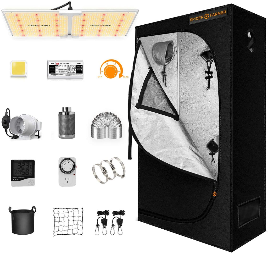 Buy Spider Farmer SF2000 LED Grow Light & 2' x 4' Heavy Duty Grow Tent Kit - In Stock - Low Price Guarantee - Blooming Flora